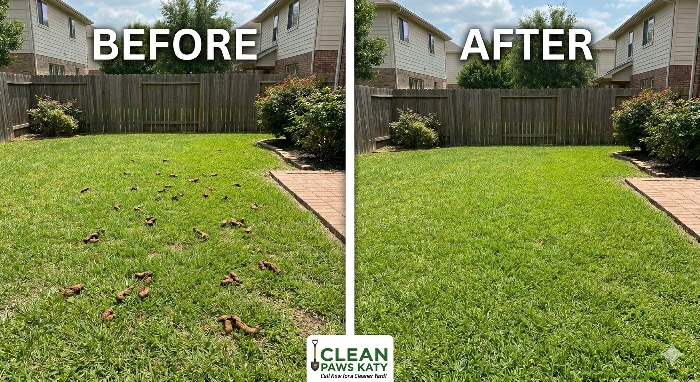 Before and After Pet Waste Removal