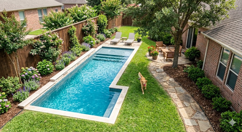 Clean Poolside Backyard
